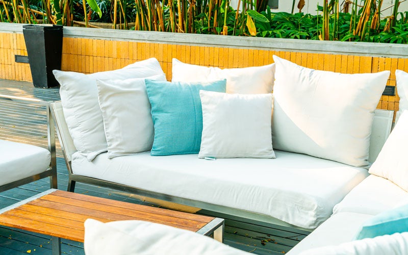 Fabric Bin - outdoor cushions